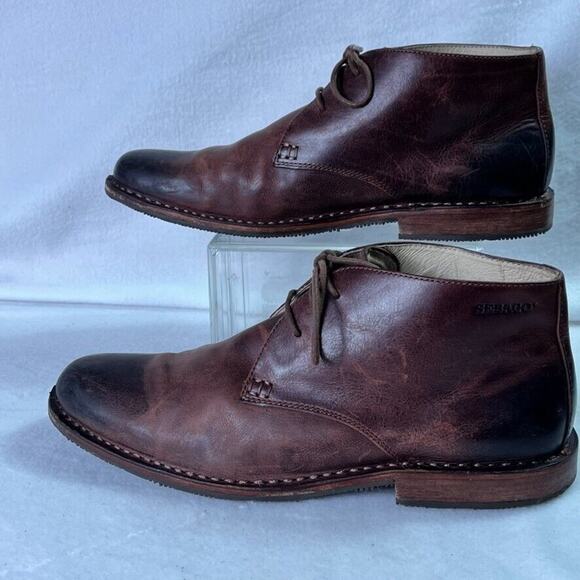 Sebago Chukka Boots Men\'s 10D Tremont Smooth Brown Leather Lace Up HandCrafted